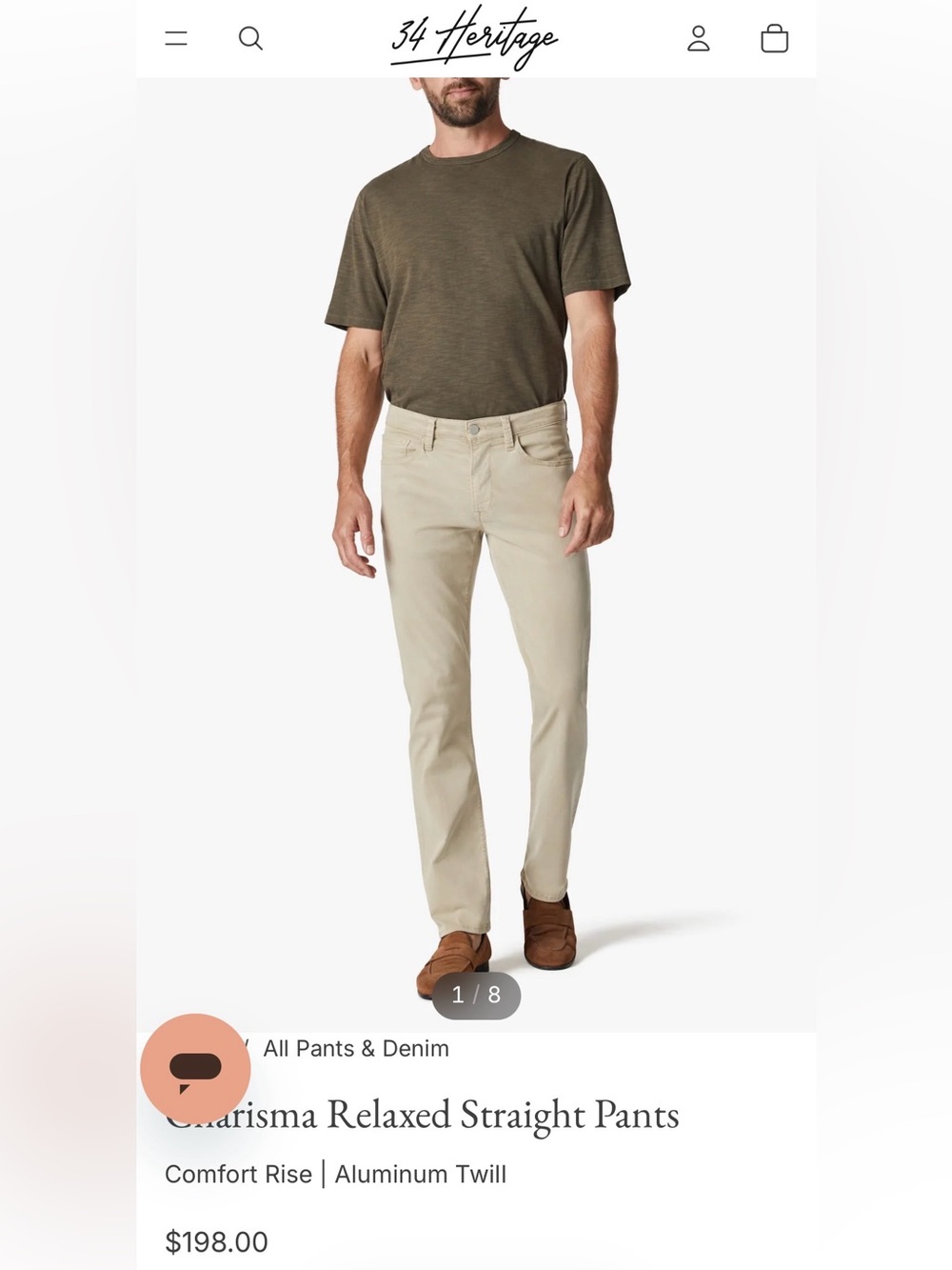 34 Heritage Charisma Relaxed Straight Pants